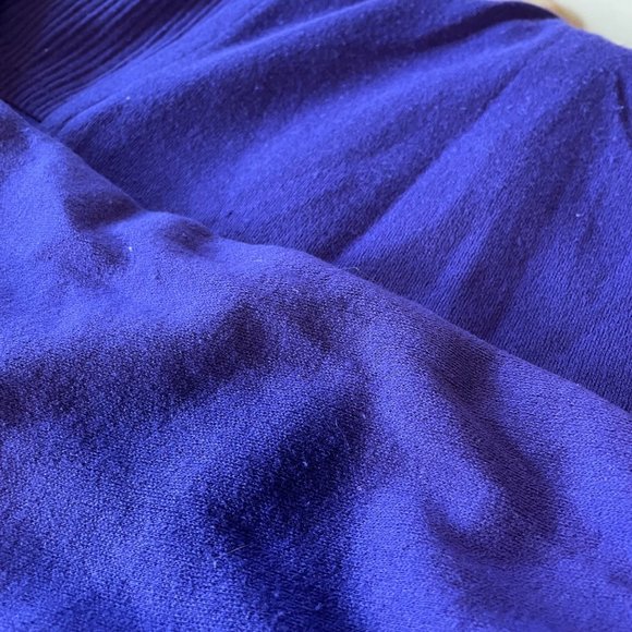 80s Vintage Ilse M California Royal Purple Sweatshirt Terry Long Sleeve Dress L - Picture 6 of 6